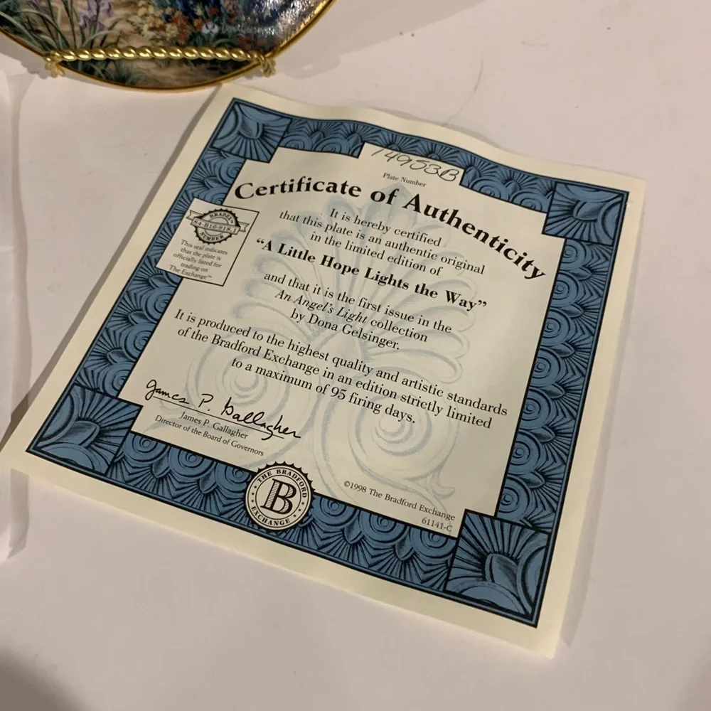 The Bradford Exchange A Little Hope Lights the Way by Dona Gelsinger Plate